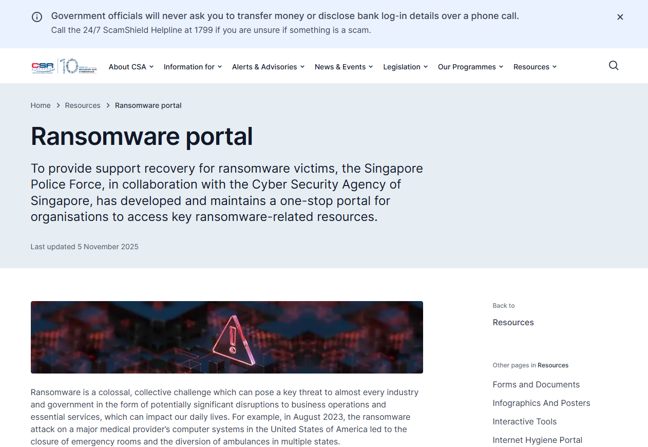 Ransomware portal